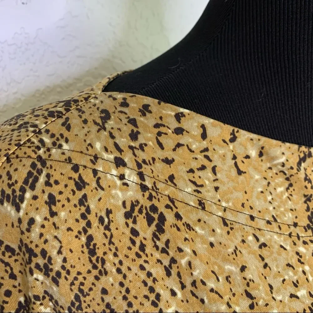 Tory Burch tan black snakeskin print silk shift dress size XS